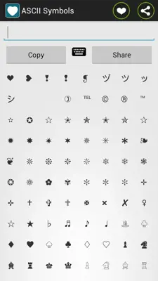 ASCII Text Symbols android App screenshot 1