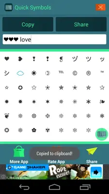 ASCII Text Symbols android App screenshot 2